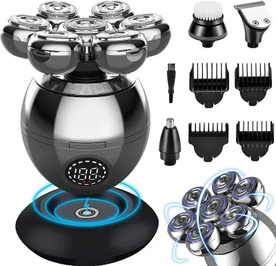7D Detachable Floating Rechargeable Men Beard Trimmer Skull Electric Razor for Men Head Shaver