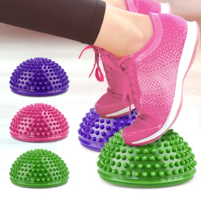 ZY Semi-Circular PVC Inflatable Massage Ball for Foot & Legs Pain Relief Muscle Relaxation & Exercise & Balance Trainer