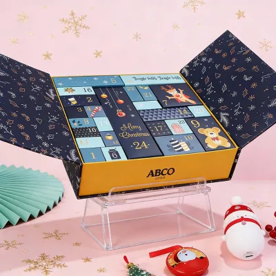 24 Grids DIY Countdown Advent Calendar Blind Box UV Advantage Empty Cardboard Number Boxes Embossing Christmas Gift for Kids