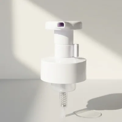 High Quality 42mm 42/410 Plastic White Foam Pump with U-Clip Lock for Cosmetic Bottle Packaging