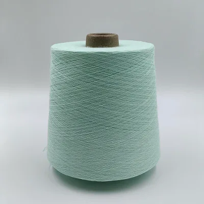 Hot Sale Cotton Covered Spandex Yarn 32S + 40D Light Green Acy Types for High Elasticity in Fashion and Apparel