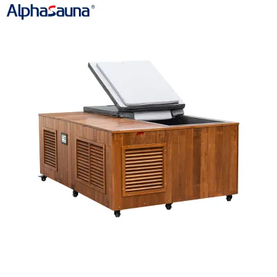 Wood Outdoor Nordic Ice Bath Sauna Cold Plunge Tub With Chiller Ozone and Filter