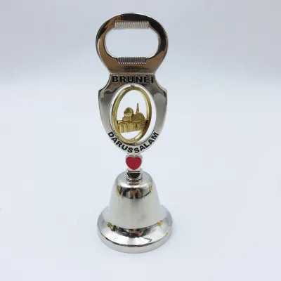 Custom Russian Metal Souvenir Different Countries Hand Held Bells Brass Antique Church Dinner Table Handbell with Bottle Opener