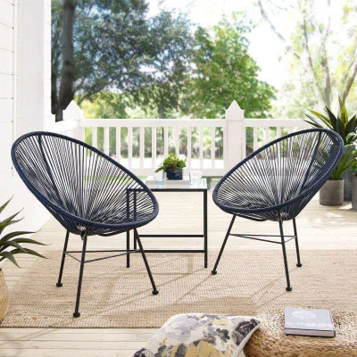Suitable For Garden Salon Modern Rattan Terrace Chair With Glass Countertop Table Factory Direct Outdoor Furniture Set