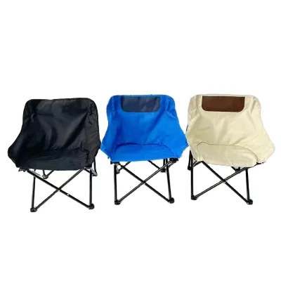 Portable Folding Camping Chair with 600D Breathable Oxford Fabric for Park Exterior Warehouse & Courtyard Use-Outdoor Moon Chair