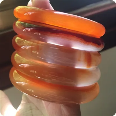 Brazil Natural Honey Red Agate Bracelet, Lychee Jelly Chalcedony Bracelet, Red Agate and Jade Bracelet
