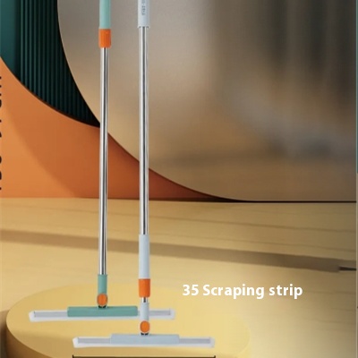 Telescopic Handle Rubber Squeegee Pet Dog Cat Hair Removal Rubber Rake Push Broom