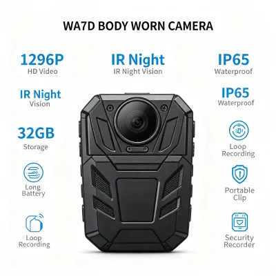 Convenient Clip WA7D Wearable Body Recorder HD Camera Rechargeable Battery Day Night Image Capture