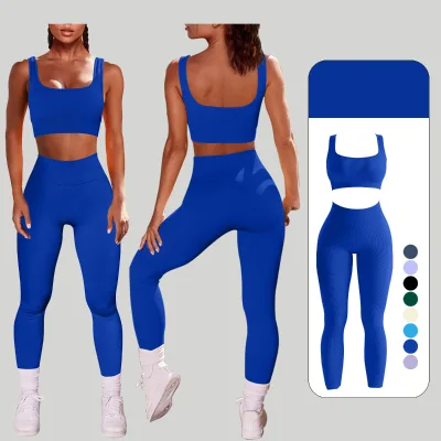 Hot Sale Work Out Set Sports Bras and Hip Lifts Leggings Yoga Sets Fitness