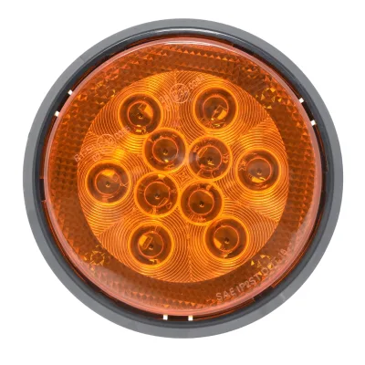 4" Round LED Light STOP/TAIL/TURN, Surface Mount & Snap-on Lens, Trailer Truck Tail Lamp SAE/DOT/FMVSS108 Compliant