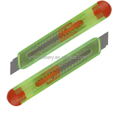 Custom Made Logocolourful  Utility Knife Retractable Blade Box Cutter With Snap Off Lock Blade 9 mm