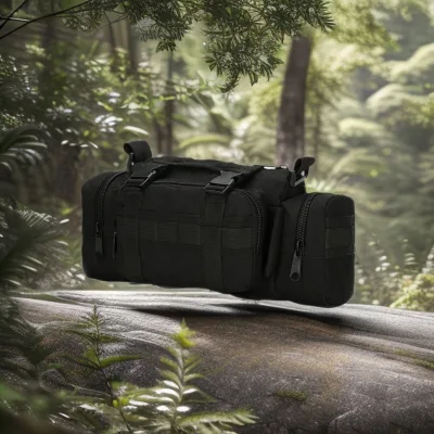 Waterproof Tactical Long Waist Bag with String Closure for Outdoor Sports Hunting Storage