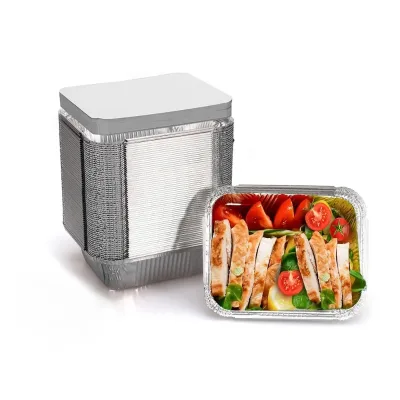 Factory Price Disposable Aluminum Foil Food Lunch Box With Lid