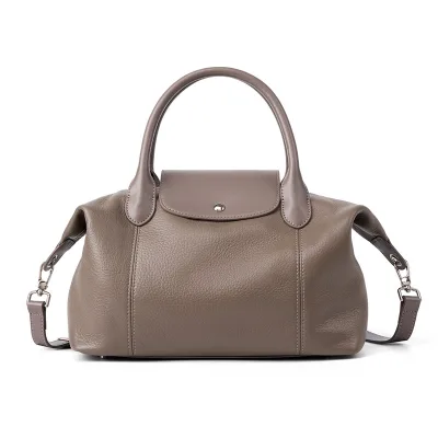 Soft Cowhide Tote Minimalist Dumpling Bag Women's Classic Full-Grain Leather Handbag Shoulder Crossbody Bag