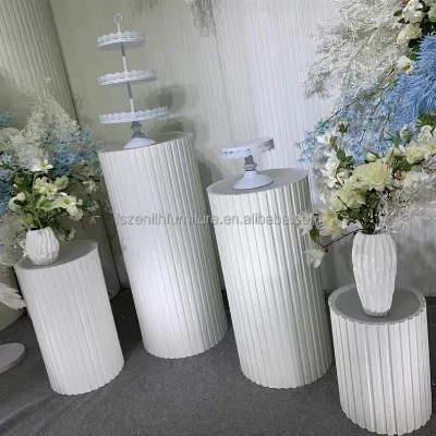 Top Quality Round Cake Plinth Centerpiece Color Available Flower Stand for Wedding Decor