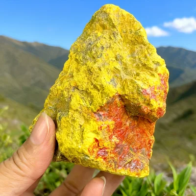 Wholesale Rare Natural Red Orpiment Rough Stone Specimen - Realgar Stone Minerals, Bohemian Style for Home Decor & Holiday Gift