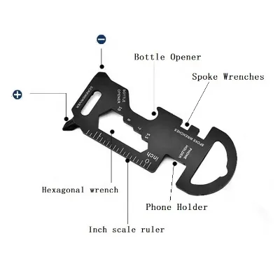 LFEDC EDC Outdoor Multi Stainless Steel Multi Tool Keychain Screwdriver Card Tool With Bottle Opener