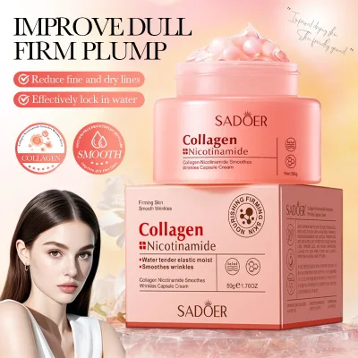 SADOER Collagen Nicotinamide Anti-Wrinkle Hydrating Softening Capsule Cream for Combination Skin Face Cream
