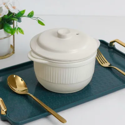 China Supplier Custom Design Eco-Friendly Large Capacity Healthy Earthenware Pot Ceramic Casserole
