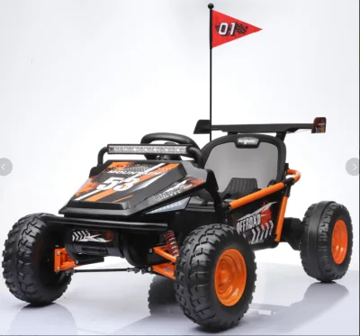Kids Electric Off Road Go Kart,4WD Ride on Car with Flag,Suspension,LED Light Bar,2.4G Remote Control for Children