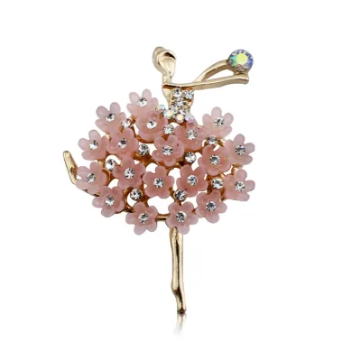 2025 Ballet accessories Dancing Girl Brooch Jewelry Luxury Zircon Brooches Clothes Hat Pins Rhinestone Brooch Girls