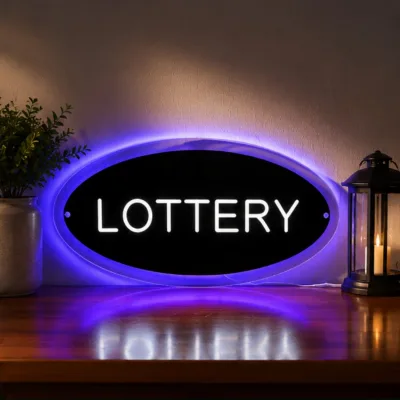 Acrylic Backlit Light up Sign Custom Round 3D Design for Small Business Logo Used in Nail Salon and Office Areas