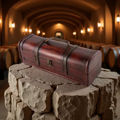 European Vintage Antique Style Wooden Wine Gift Box Customizable MDF Wood Packaging for Food Exquisite Rectangle Model Wholesale