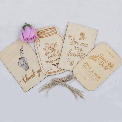 Handmade Wood Birthday Greeting Card