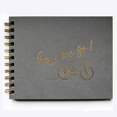 Custom Road Trip Scrapbook Album Journal Scrap Book Embossed with Gold Foil 90 Blank Pages Scrapbooking Supplies
