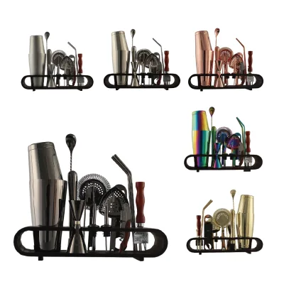 Bartender Kit 18/28oz 20-Piece Bar Set Cocktail Shaker Set With Bamboo Stand | Perfect Home Bartending Kit With Bar Tools and