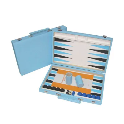 Professional Luxury Handmade Leather Color Backgammon Game Set, Suitable for Outdoor and Travel