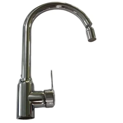 Hot & Cold Universal Stainless Steel Kitchen Faucet, High Arc Gooseneck Swivel Sink Tap with Splash-Proof Design