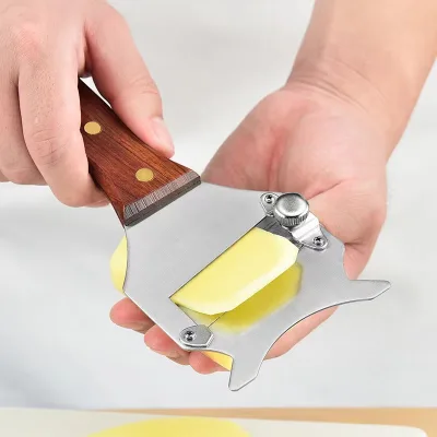 Hot Sale Stainless Steel Cheese Plane Slicer Cheese Peeler with Wooden Handle