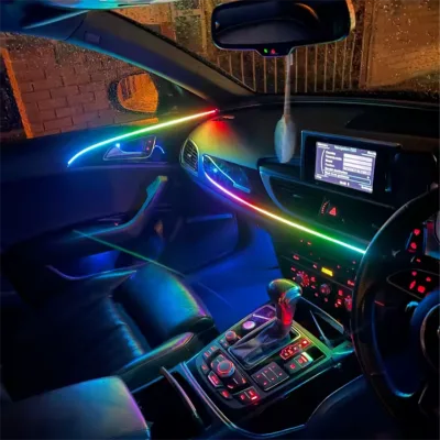 18 in 1 Led Acrylic Car Ambient Light RGB 64 213 Color Symphony Acrylic APP Streamer Atmosphere Lamp Kit One Zone Dual Zone