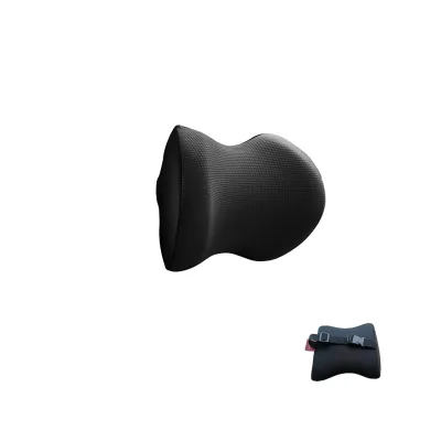 GULI Car Headrest with Adjustable Shoulder Straps Semi-Circular Design 100% Memory Foam Breathable Removable Pillowcase Portable