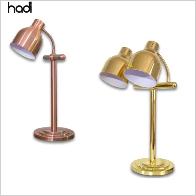 Antique Copper 250W Single Double Stainless Steel Table Lamps for Golden Light Buffets Restaurants Commercial Fabrication