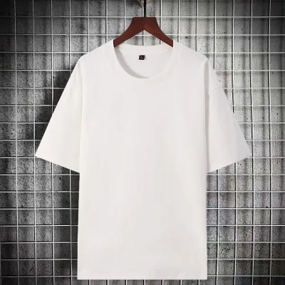 Street Wear Stylish Essentials Regular Fit 200gsm Plain White 100% Cotton Anti-Wrinkle Breathable Unisex T-Shirts in Bulk