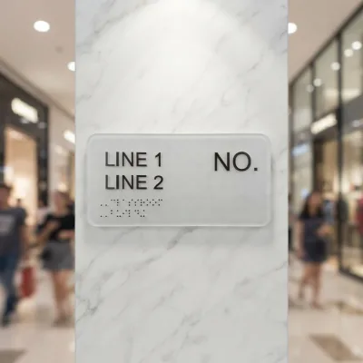 Custom Ada Facility Braille Sign Acrylic Emergency Hanging Toilet Sign Restroom Tactile Signage for Handicapped Men and Women