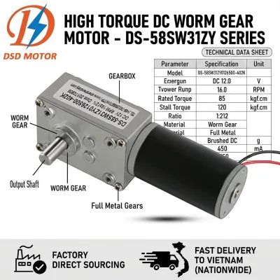 High Torque 12V 24V DC Worm Gear Motor for Automatic Shutter Binding Machine Low RPM Industrial Grade Reduction Motor