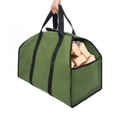 OEM Factory Large Portable Durable Canvas Firewood Bags Bulk Sale of Portable Picnic Totes for Firewood and Logs