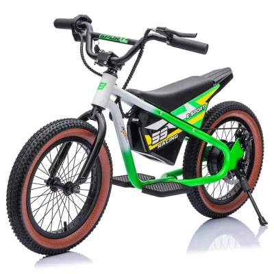 Kids Ride on Electric Motorcycle 24V 250W Off Road Motorbike 16 Inch Rubber Tire 3 Speed 10 15 20 Km/H LED Headlight