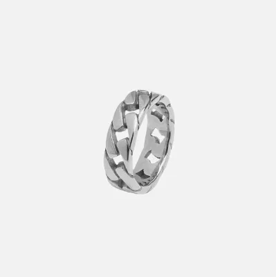 Inspire Jewelry Hot Selling Stainless Steel Men Ring High Polished Silver Gold Black Plated Cuban Link Chain Finger Ring for Men