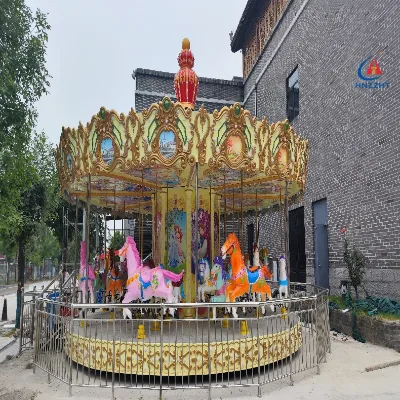 Portable Kids Interactive Carousel Ride for Commercial Large Amusement ParksKids portable carousel ride