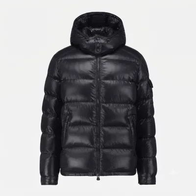 Hooded Hybrid Quilted Jacket Knit Back Knit Sleeves Navy Full Zip Drawstring Sleeve Pocket Custom OEM Factory Direct