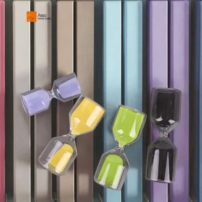 High Quality Lightweight Mini Sand Timer 3 5 10 30min Glass Hourglass Kitchen Cook Timer Custom Decorative Colourful Hand-made
