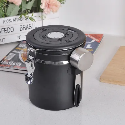 Special Offer Date Tracker 50oz Stainless Steel Coffee Canisters With Scoop Holder
