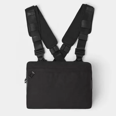 Custom Logo Casual Chest Bag Black Canvas Fashion Men's Chest Rig Pack Harness Vest Messenger Bag Men Waist Belt Bags