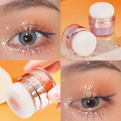 Shimmery Long Lasting 60g Sparkle Body Glitter Powder with Puff for Eye Face Nail Art Festival Makeup