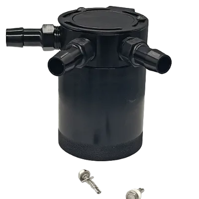 Universal Racing Baffled Aluminum 3 Port Oil Catch Can Tank Air Oil Separator