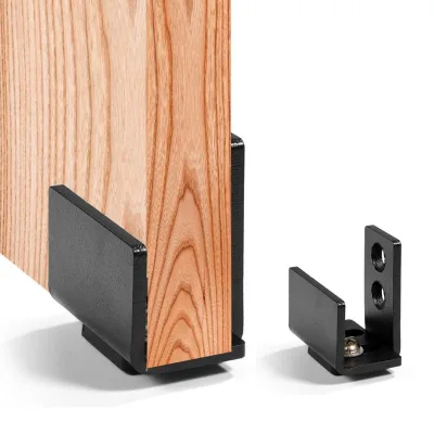 Floor C Guide Sliding Door Black Coated Roller Hardware Adjustable Guide Floor Door Hardware Barn Door Floor Guide